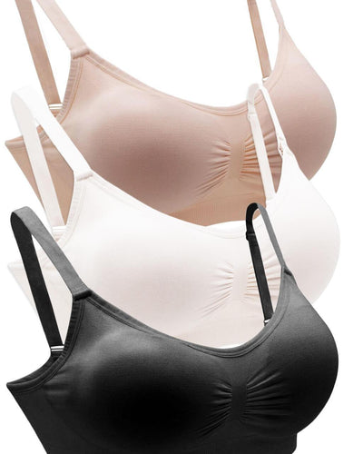 3-pack 4106B bras, black, white, nude