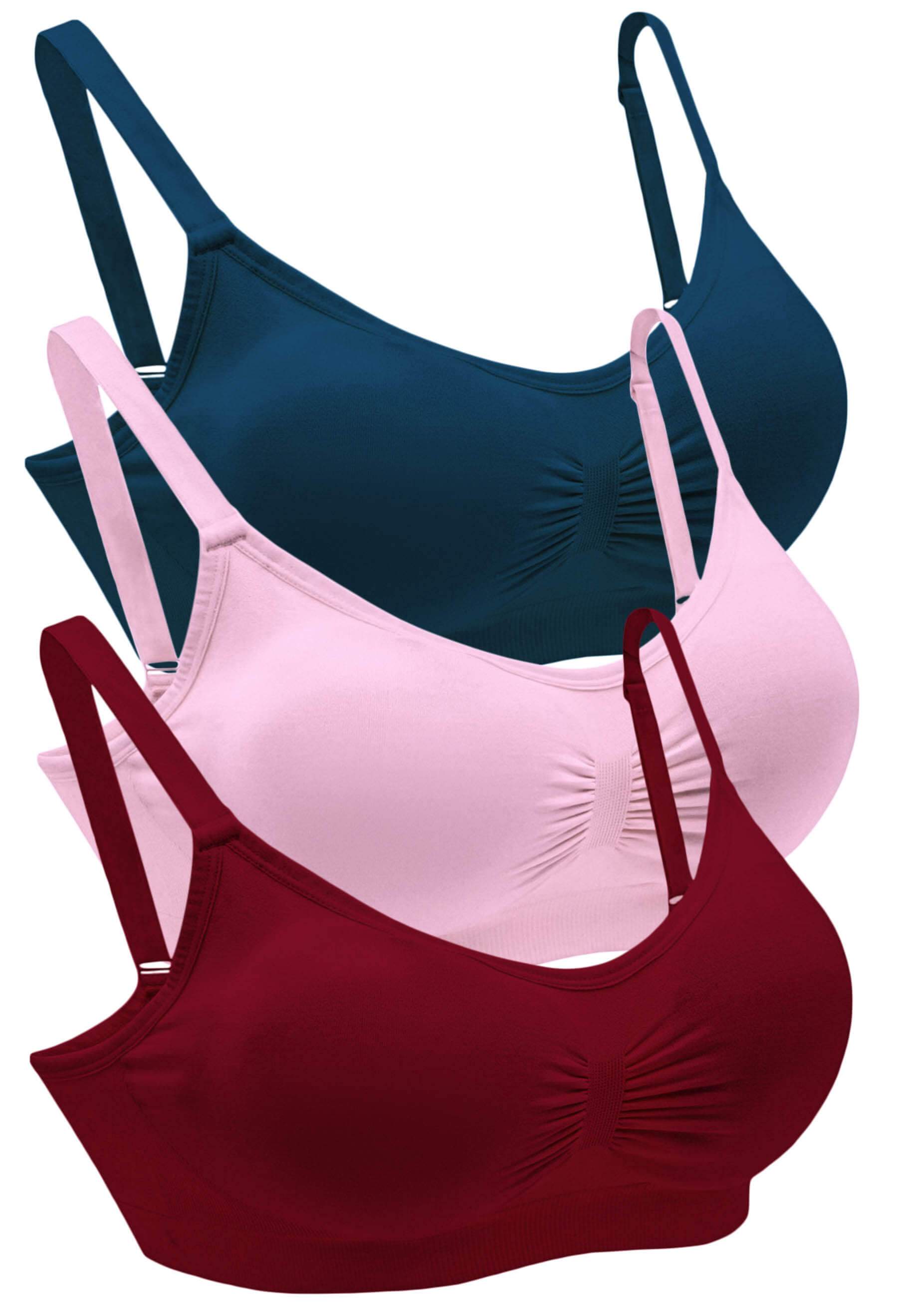 Comfortisse Bra Set of 3, Colour Line (Size M), rose : : Fashion