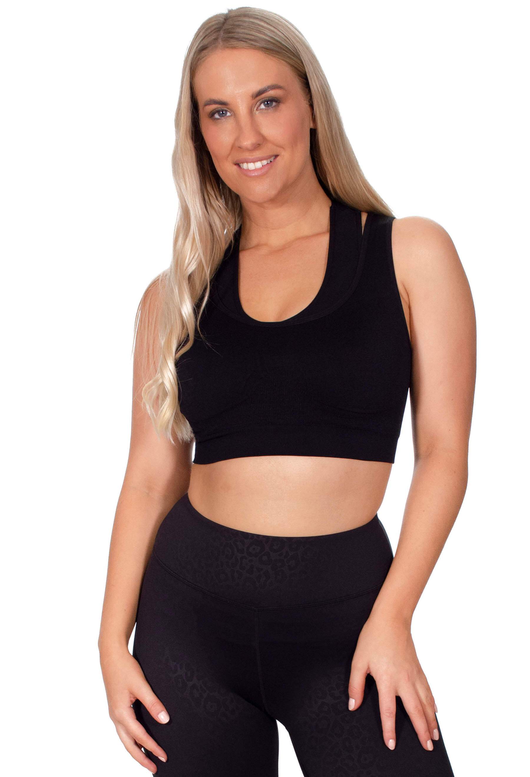 Double Racer Seamless Padded Sports Bra - 3 Pack