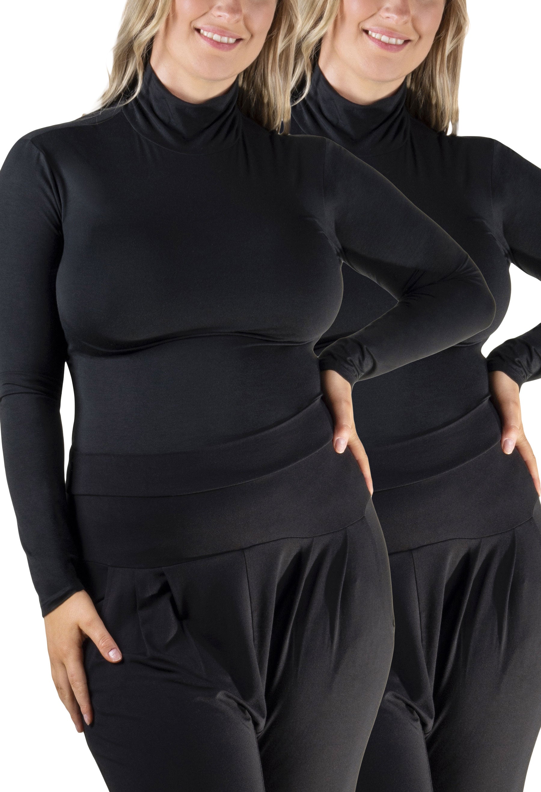 Ultra Light Modal Turtleneck Top - 2 Pack