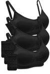 3 Pack Bamboo Padded Wire Free Pregnancy Bra + Band Extender Set