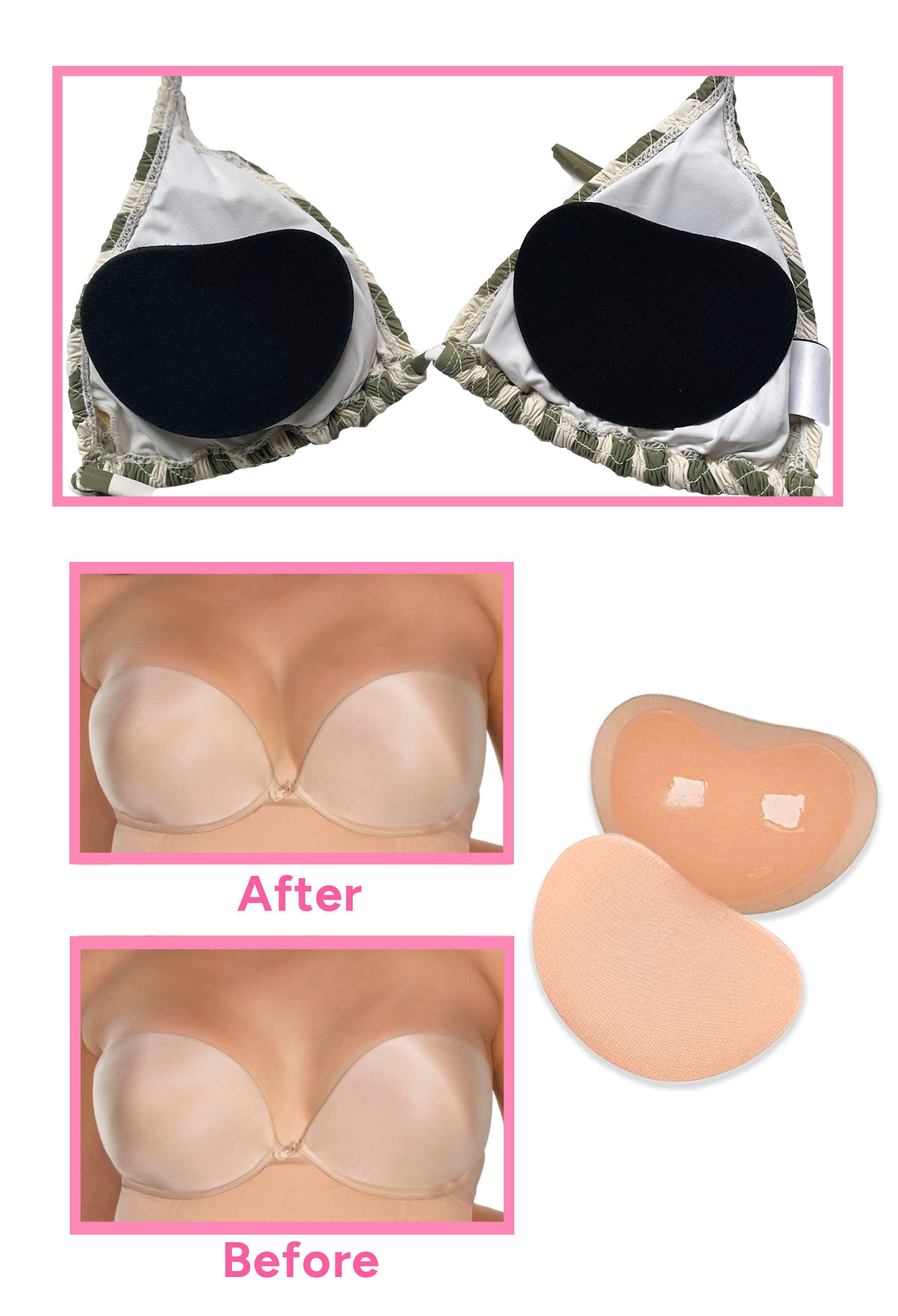 Lingerie Solutions Women's Water Push-up Pads Nude Bra Inserts 