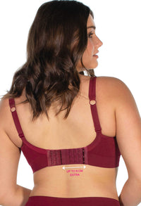 Full Bust Wire Free Minimiser Bra + 3x4 Hook Bra Extender Set