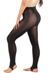 Ladder Resistant Shaping Stirrup Pantyhose Black