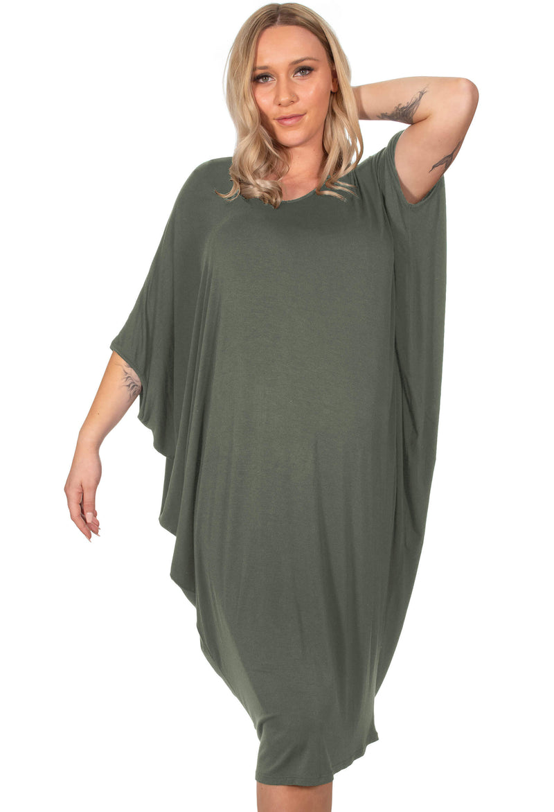 Maternity Bamboo V Neck Draped Dress