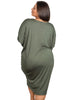 Plus Size Bamboo V Neck Draped Dress