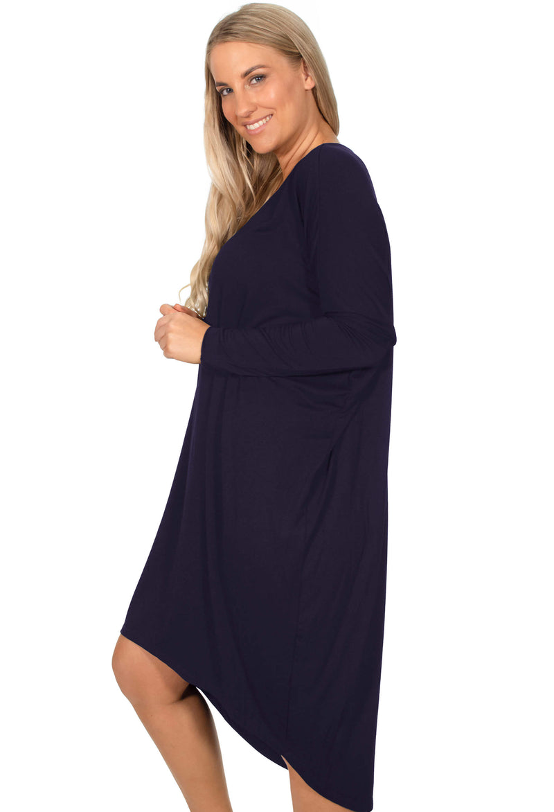 Bamboo Long Sleeve Tunic Dress - 2 Pack