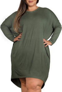 Plus Size Bamboo Long Sleeve Tunic Dress