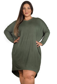 Plus Size Bamboo Long Sleeve Tunic Dress