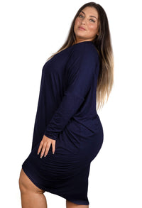 Plus Size Bamboo Long Sleeve Tunic Dress