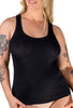 Breathable, absorbent and allergy-friendly 100% Cotton Black Tank Top