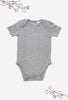 Short Sleeve Baby Bodysuit - 100% Organic Cotton - Grey Melange