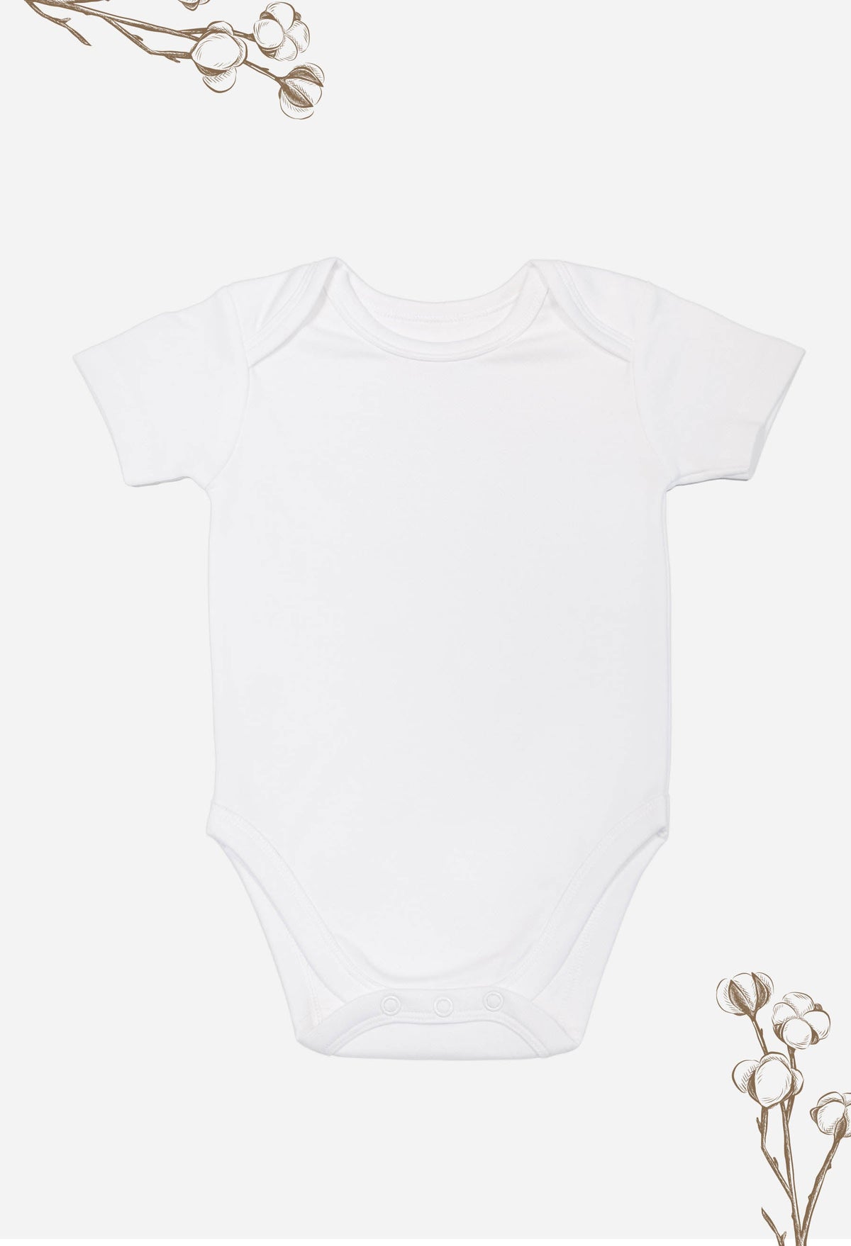 100% Organic Cotton Short Sleeve Baby Bodysuit - Classic White - 10 Pack