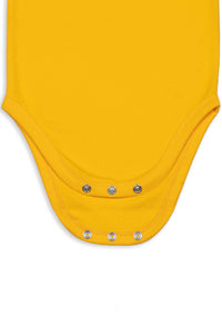 100% Organic Cotton Short Sleeve Baby Bodysuit - Yellow Kangaroo