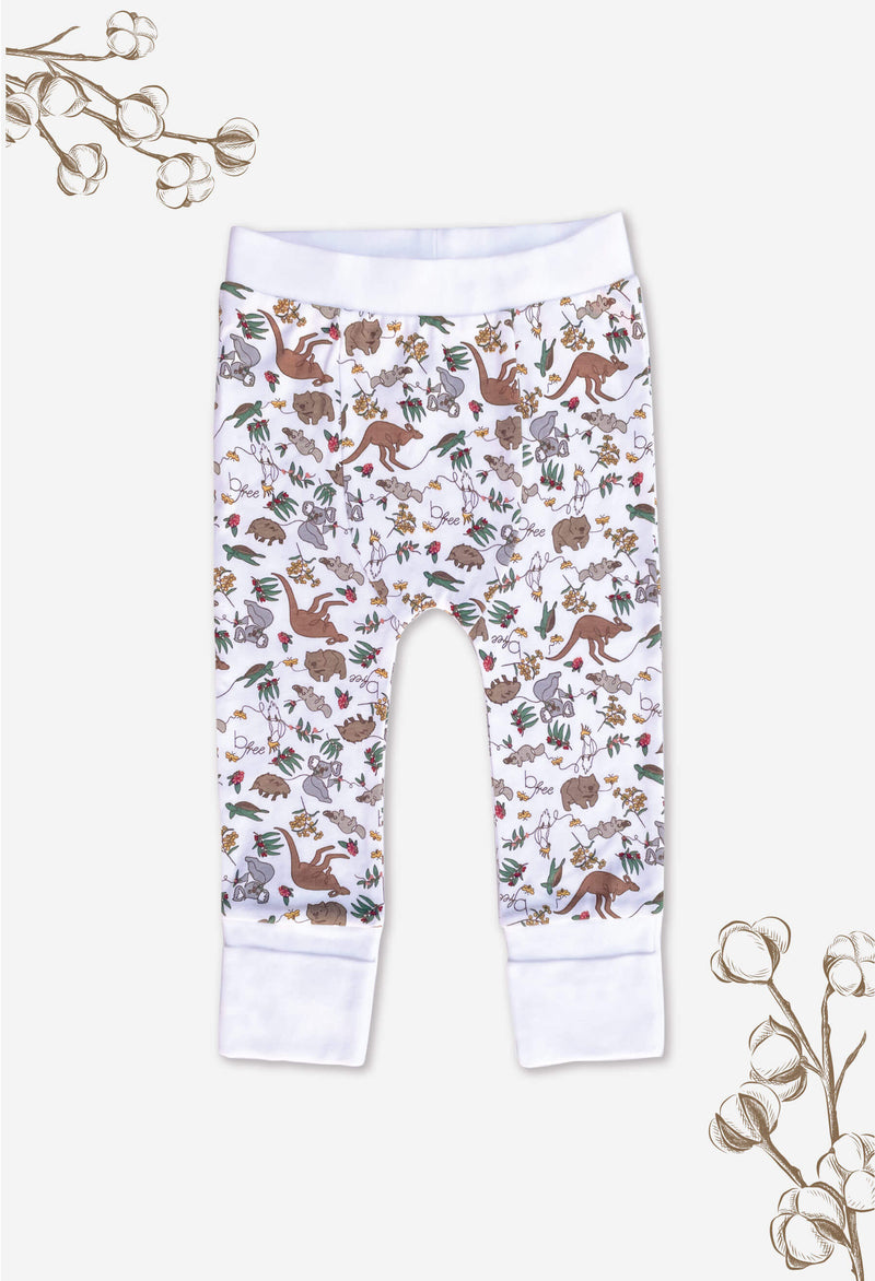 Comfy Baby Pants - 100% Organic Cotton - Native Aussie Animals