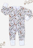 2-Way Zip Baby Sleepsuit with Foldable Mitts - 100% Organic Cotton - Native Aussie Animals