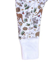 100% Organic Cotton 2-Way Zip Baby Sleepsuit with Foldable Mitts - Native Aussie Animals