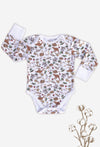 Long Sleeve Baby Bodysuit - 100% Organic Cotton - Native Aussie Animals