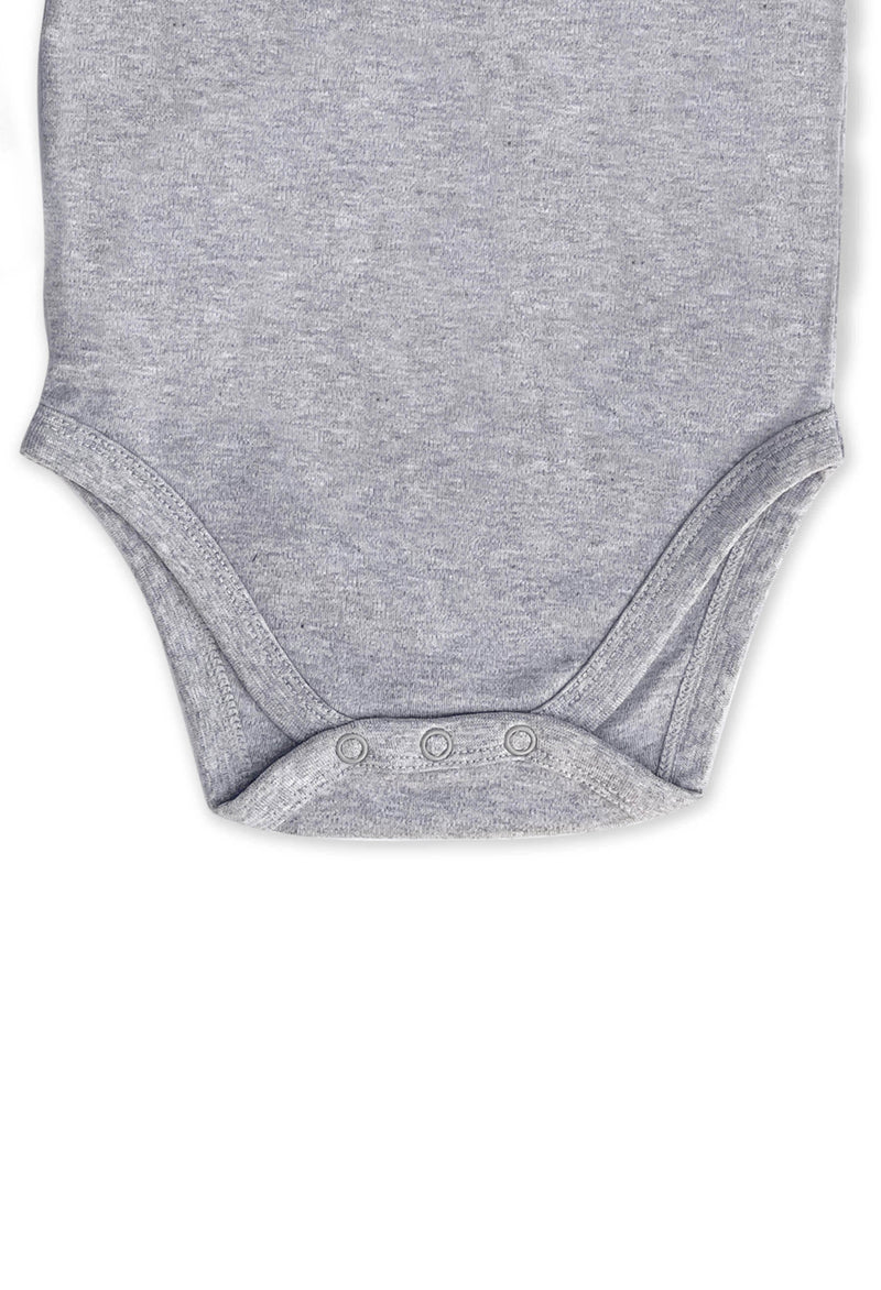 Long Sleeve Baby Bodysuit - 100% Organic Cotton - Grey Melange