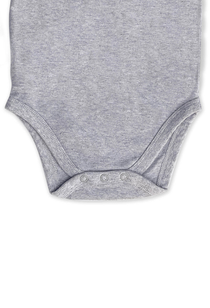 100% Organic Cotton Short Sleeve Baby Bodysuit - Grey Melange