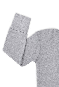 Long Sleeve Baby Bodysuit - 100% Organic Cotton - Grey Melange