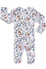 Baby Snap Button Sleepsuit with Booties - 100% Organic Cotton - Native Aussie Animals
