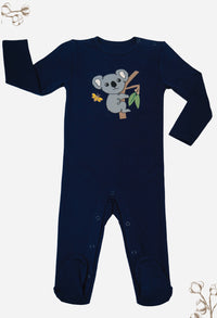Baby Snap Button Sleepsuit with Booties - 100% Organic Cotton