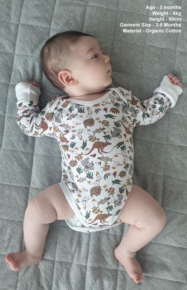 Long Sleeve Baby Bodysuit - 100% Organic Cotton - 6 Pack