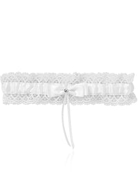 Bridal Garter Vintage Lace - Snow