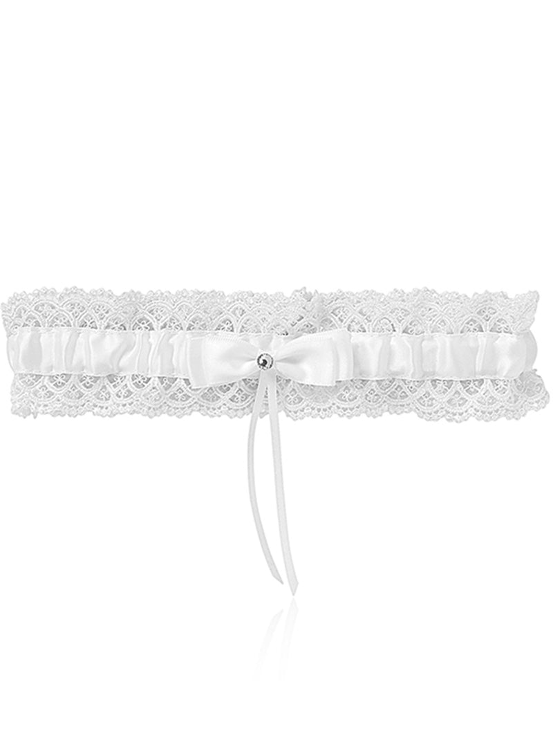 Bridal Garter Vintage Lace - Snow