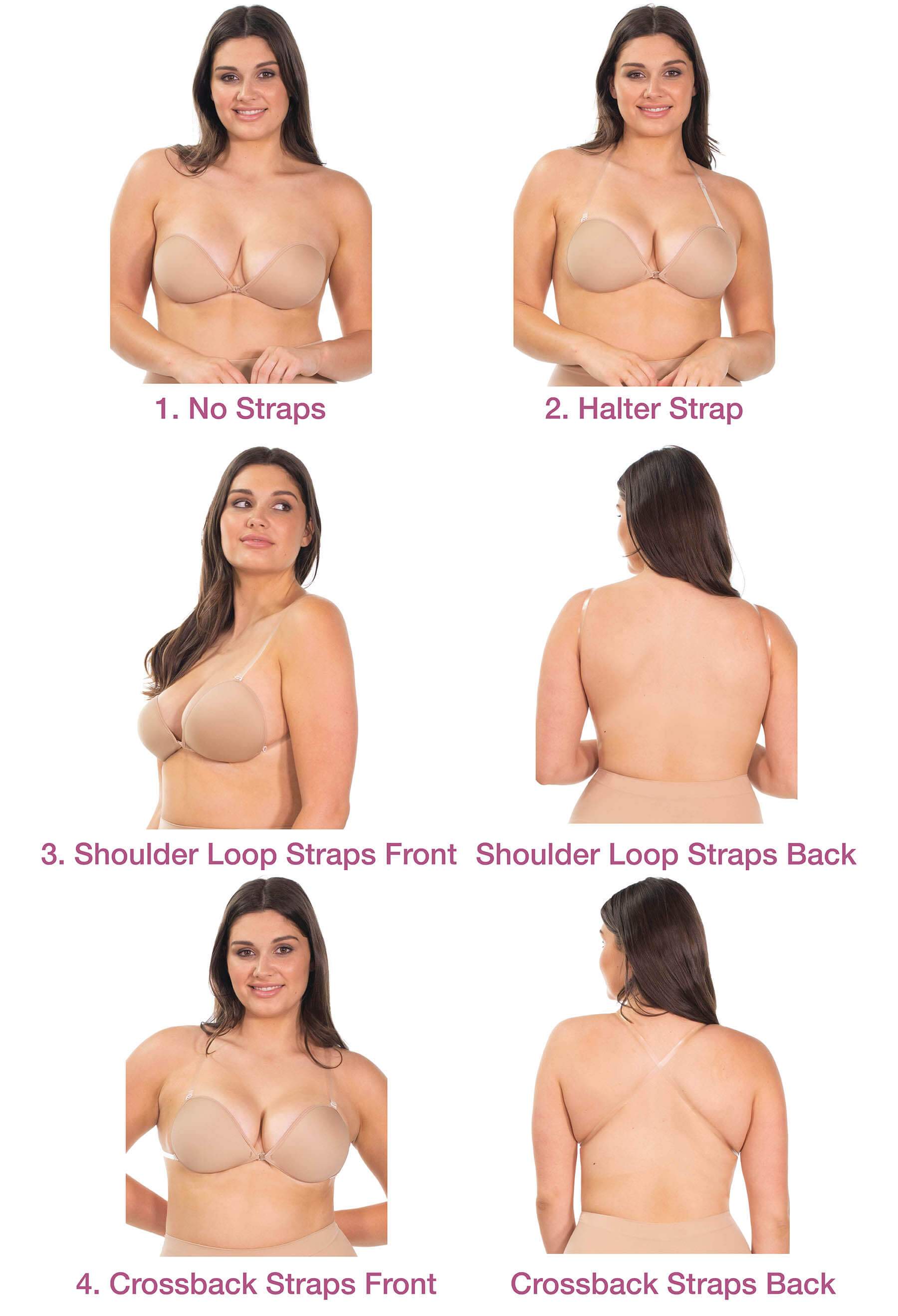 Curvy Padded Stick On Bra w/ Detachable Straps, Cup A-C