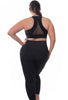women's curvy gymwear tights enhances curves while slimming the tummy area in colour black australia