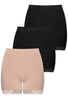 Curvy Anti Chafing High Rise Petite Cotton Shorts - 3 Pack