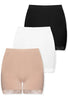 Anti Chafing High Rise Petite Cotton Shorts - 3 Pack