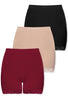 Curvy Anti Chafing High Rise Petite Cotton Shorts - 3 Pack
