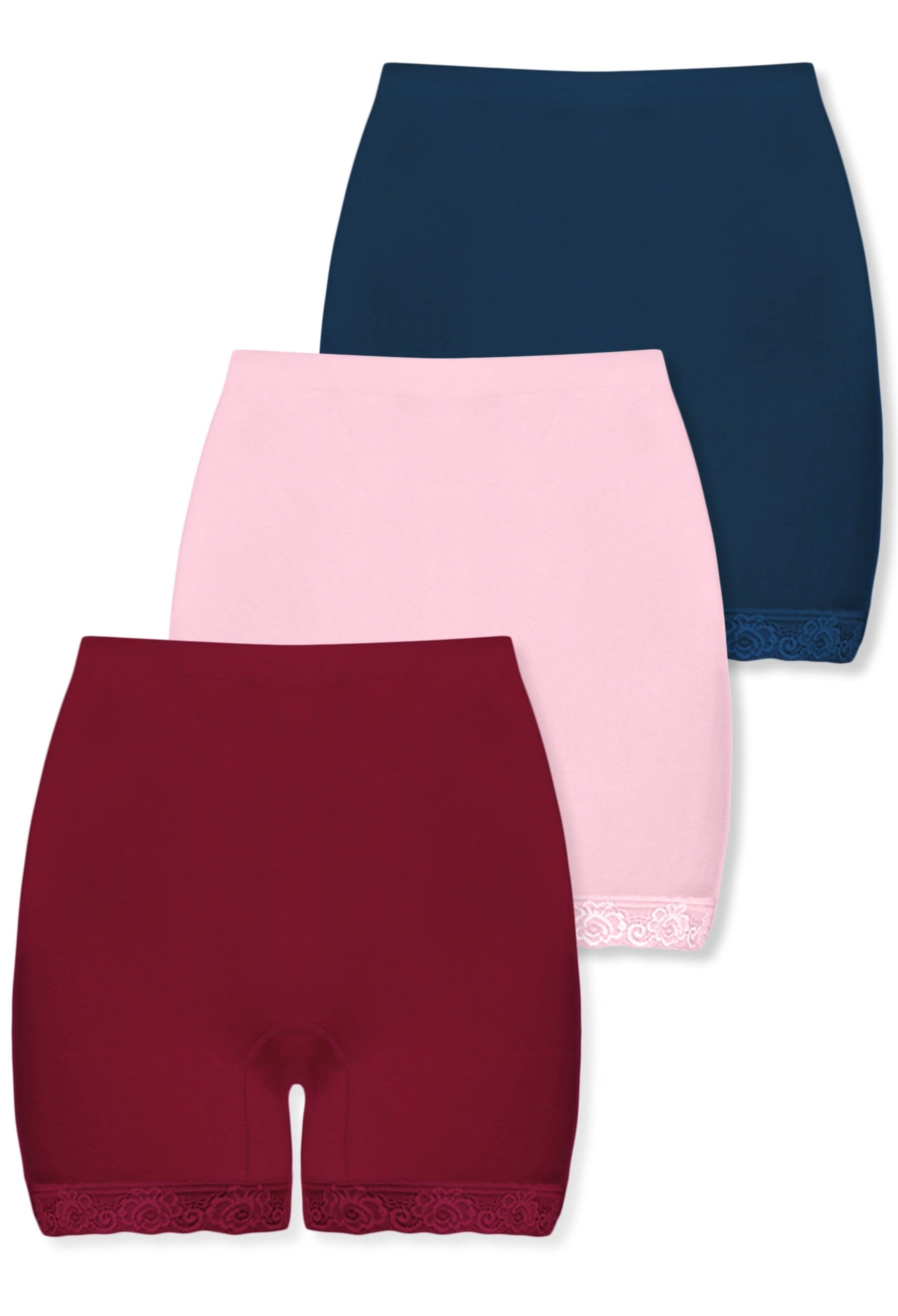 Plus Size Anti Chafing High Rise Petite Cotton Shorts 3 Pack