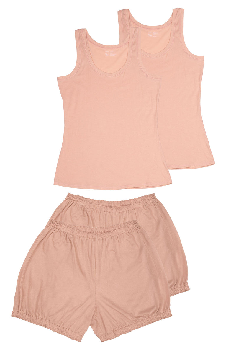 100% Cotton Tank Tops and 100% Cotton Bloomers Shorts Set