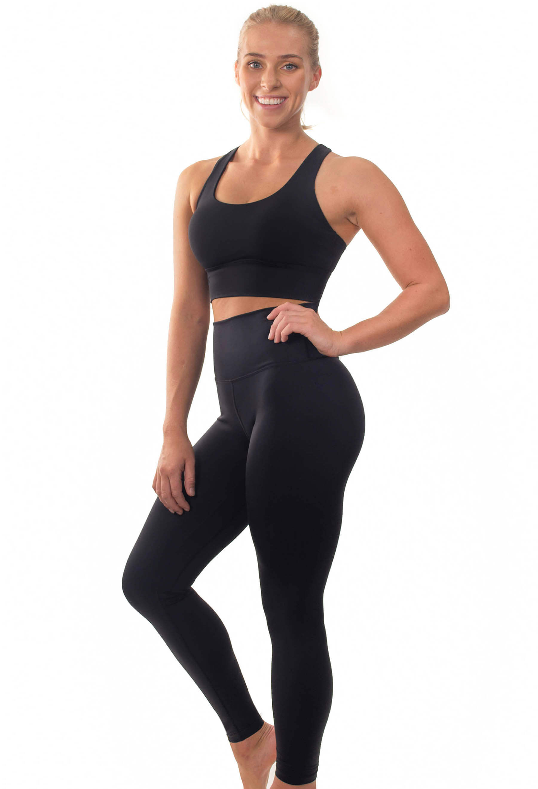 Girls Gym Leggings 500 - Black