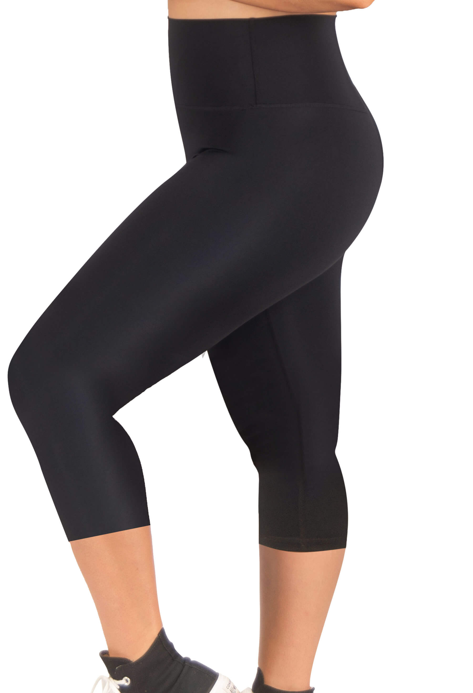 Spanx Womens Capri Leggings High Rise Black Slimming Stretchy Size