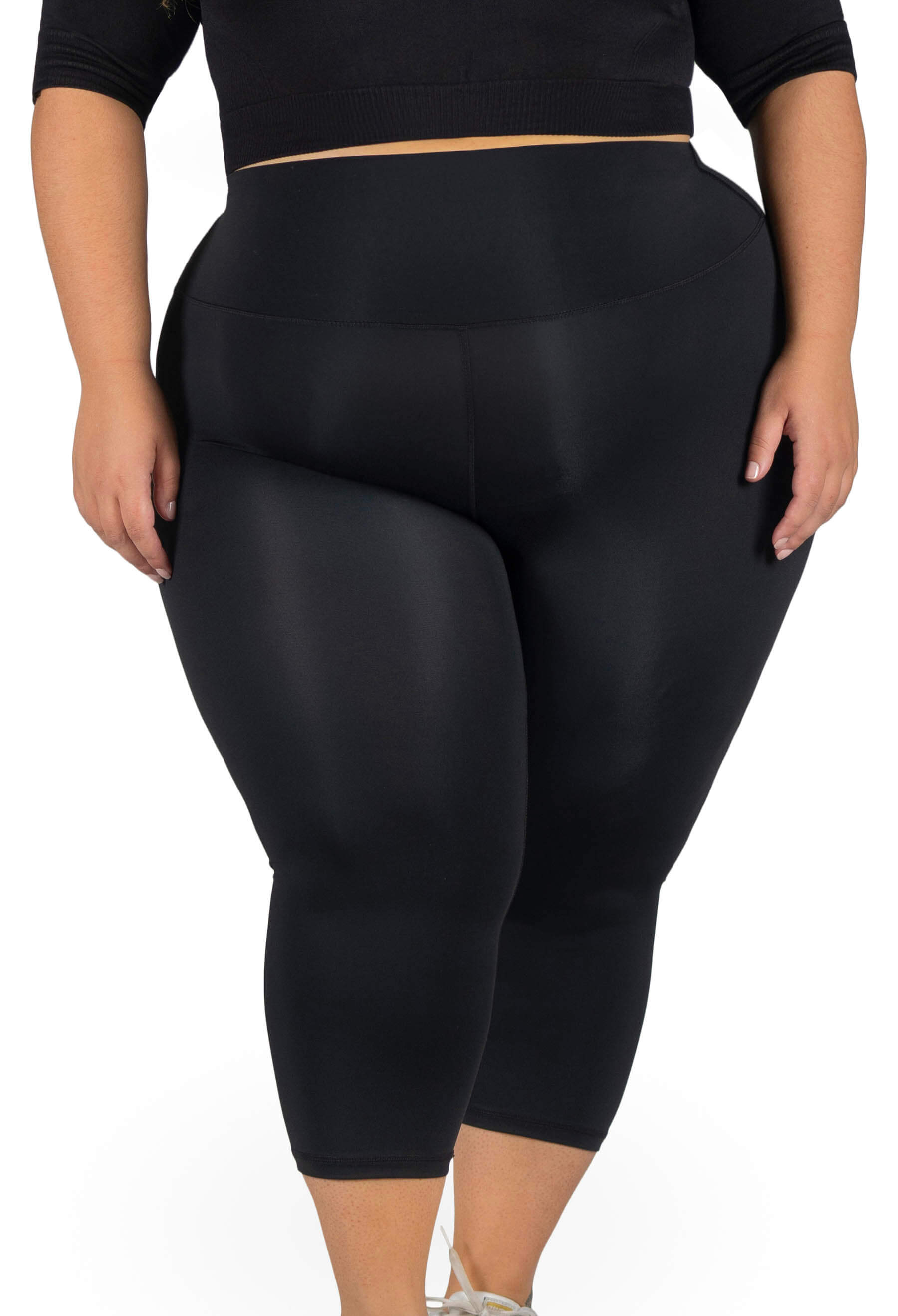 Plus Size High Rise Faux Leather Leggings | B Free Australia