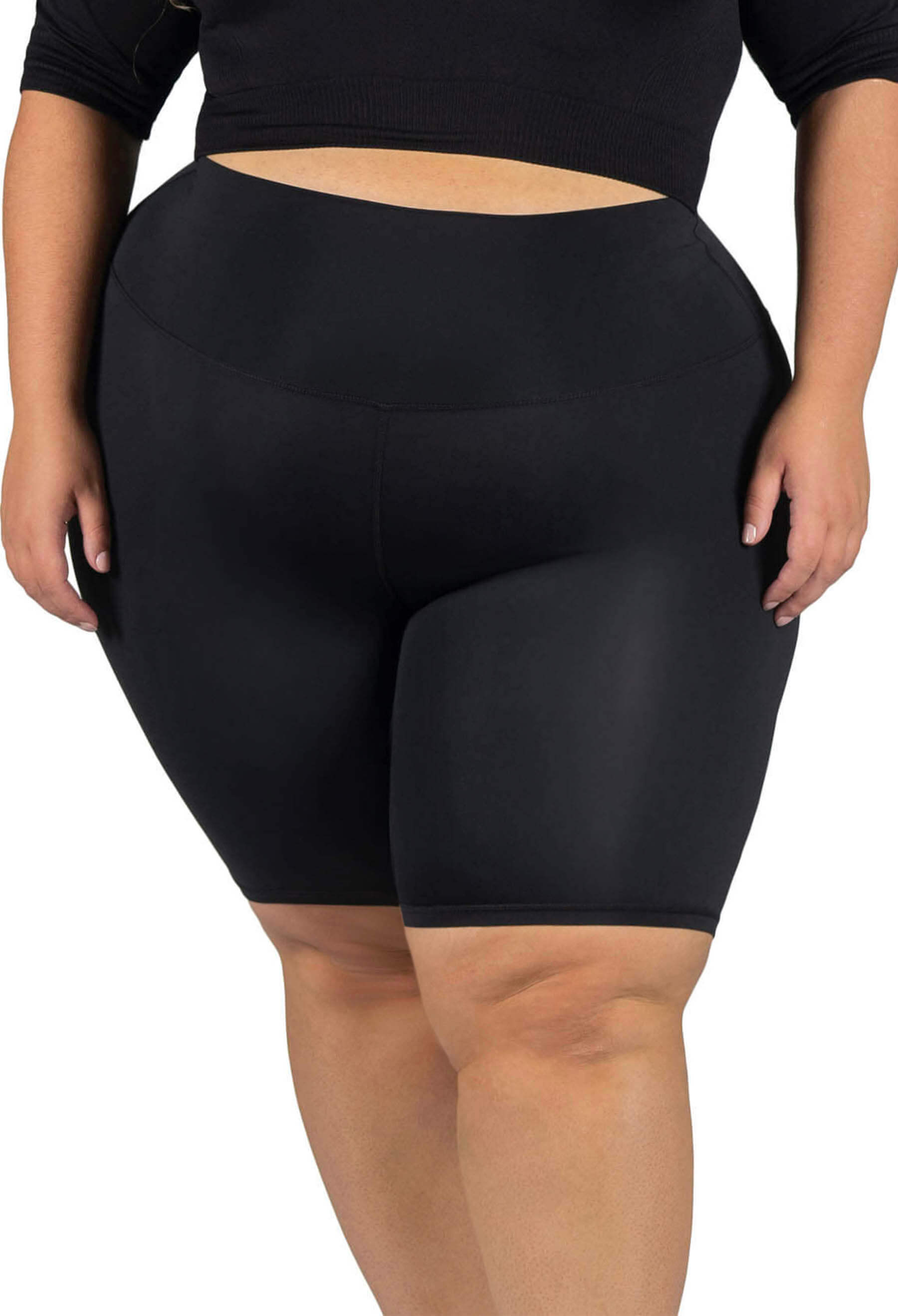 Plus Size High Waisted Long Biker Shorts