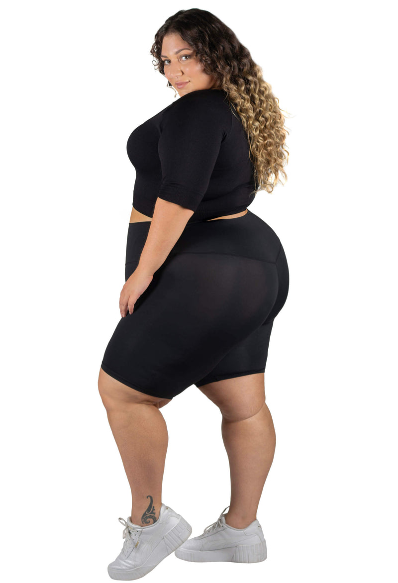 Plus Size High Waisted Long Biker Shorts (Lint & Pet Hair Resistant)