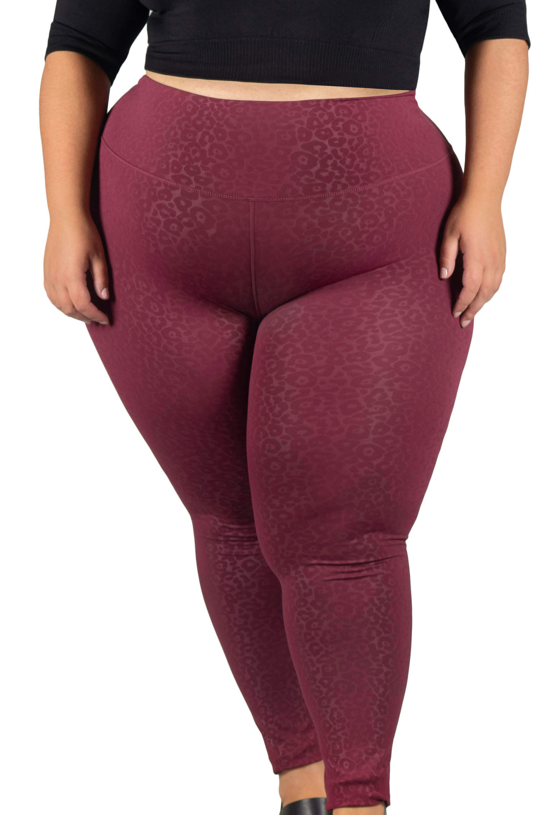 Plus Size High Waisted Leopard Print Leggings