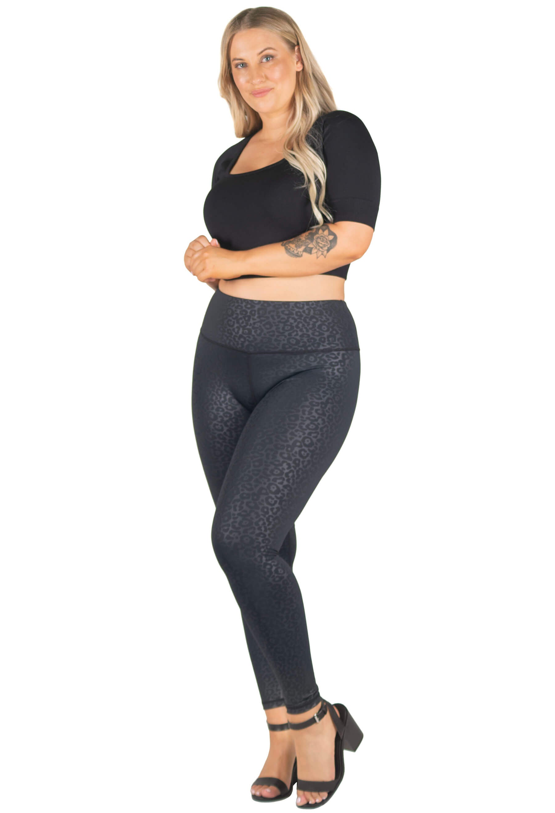 High Waisted Leopard Print Shaping Leggings