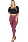 High Waisted Burgundy Leopard Print Leggings