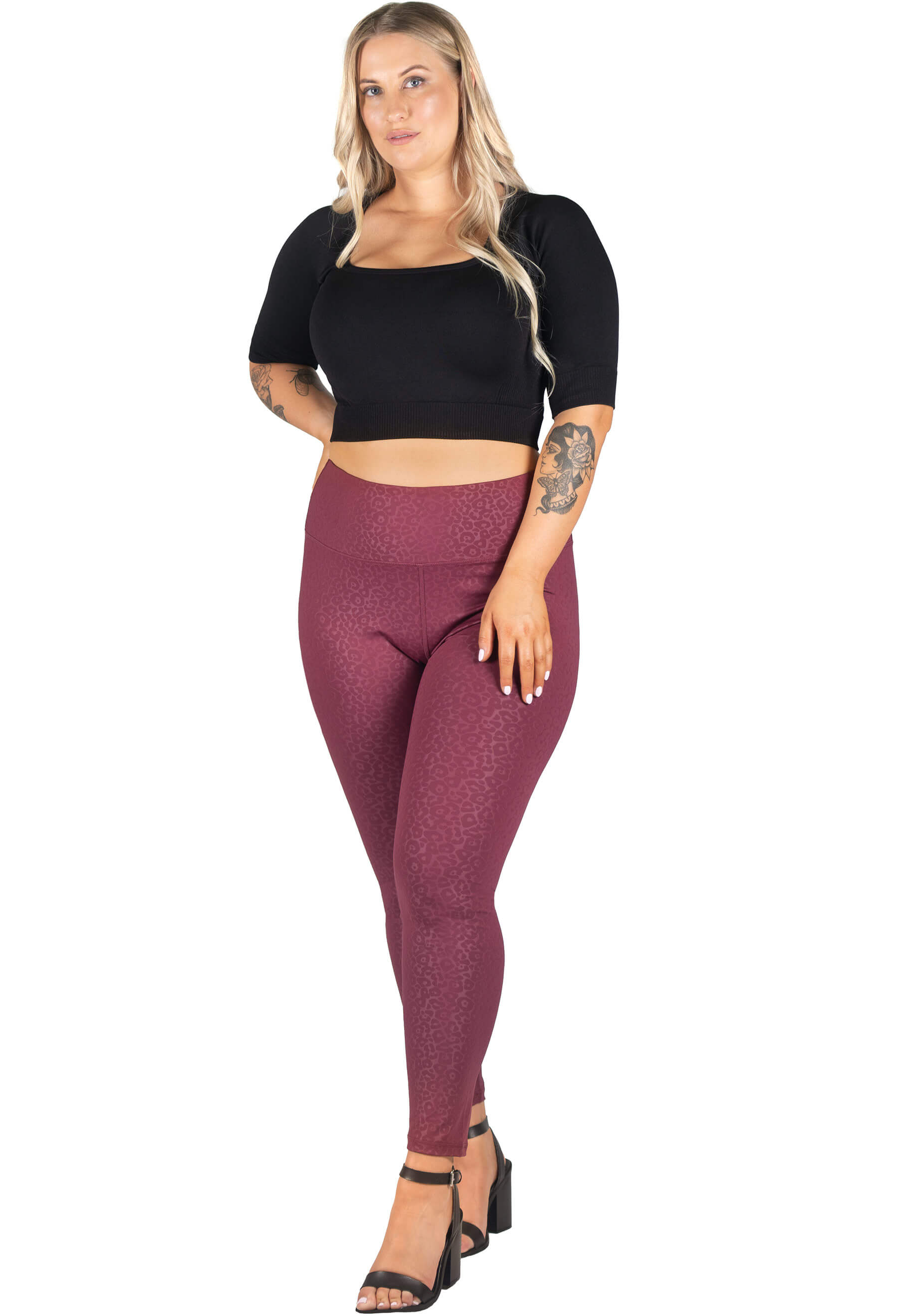 Burgundy Plus Size Leggings 