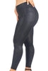 V-Waist Faux Leather Booty Sculpting Leggings