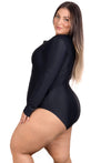 Plus Size Long Sleeve One-Piece Swimsuit