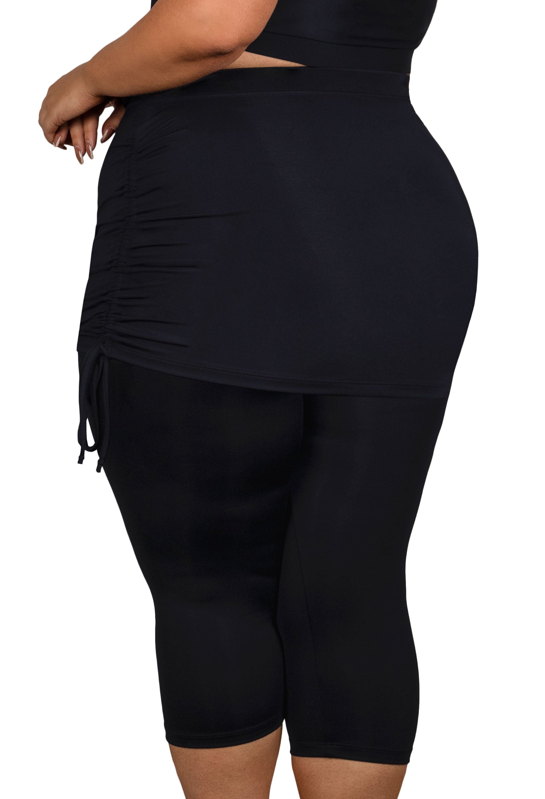 Plus Size Anti Chafing Swim Tights with Skirt