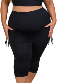 Plus Size Anti Chafing Swim Tights with Skirt